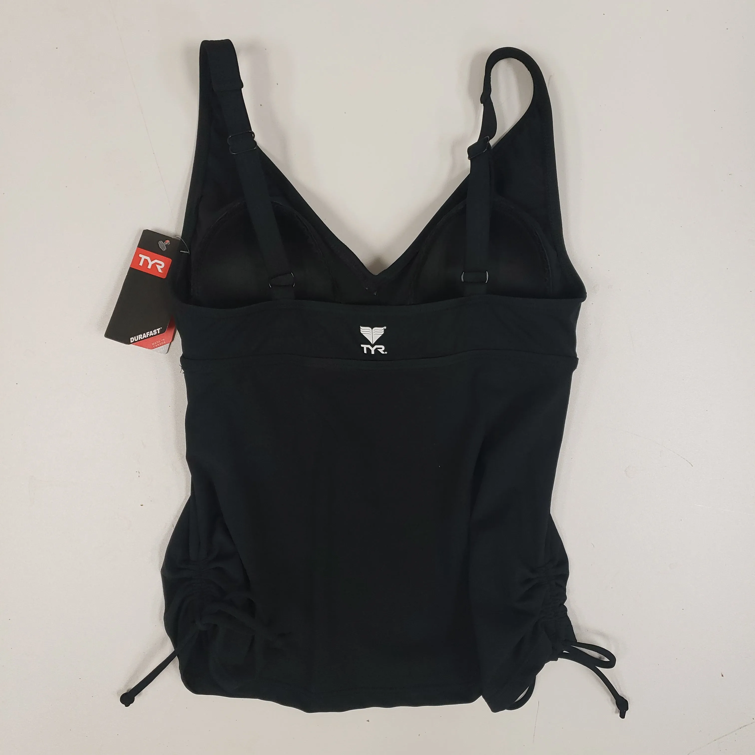 Chlorine Resistant TYR Tankini Top Only Black  Size 6