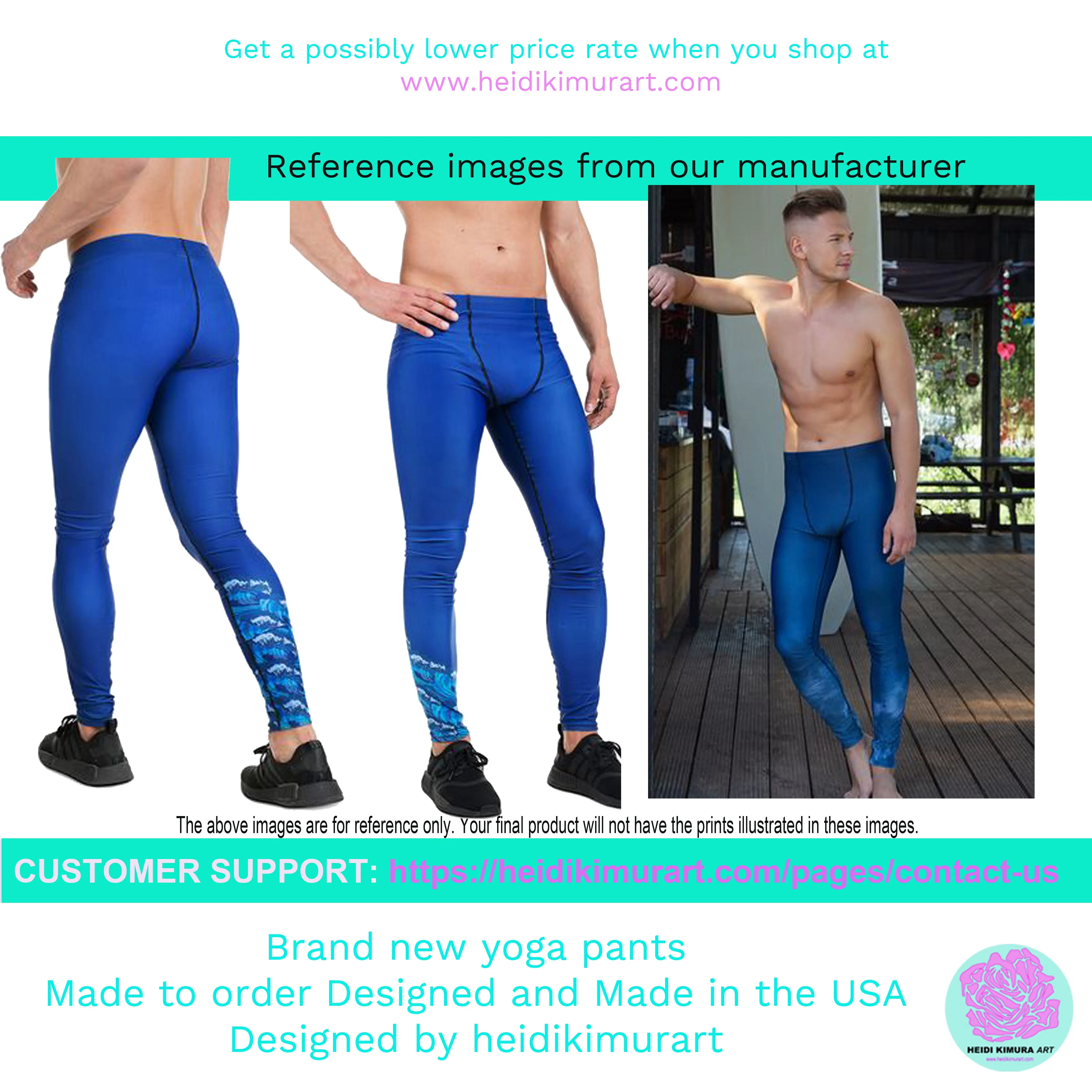 Colorful Pastel Men's Leggings, Light Pink Blue Meggings Best Men Tights -Made in USA/EU