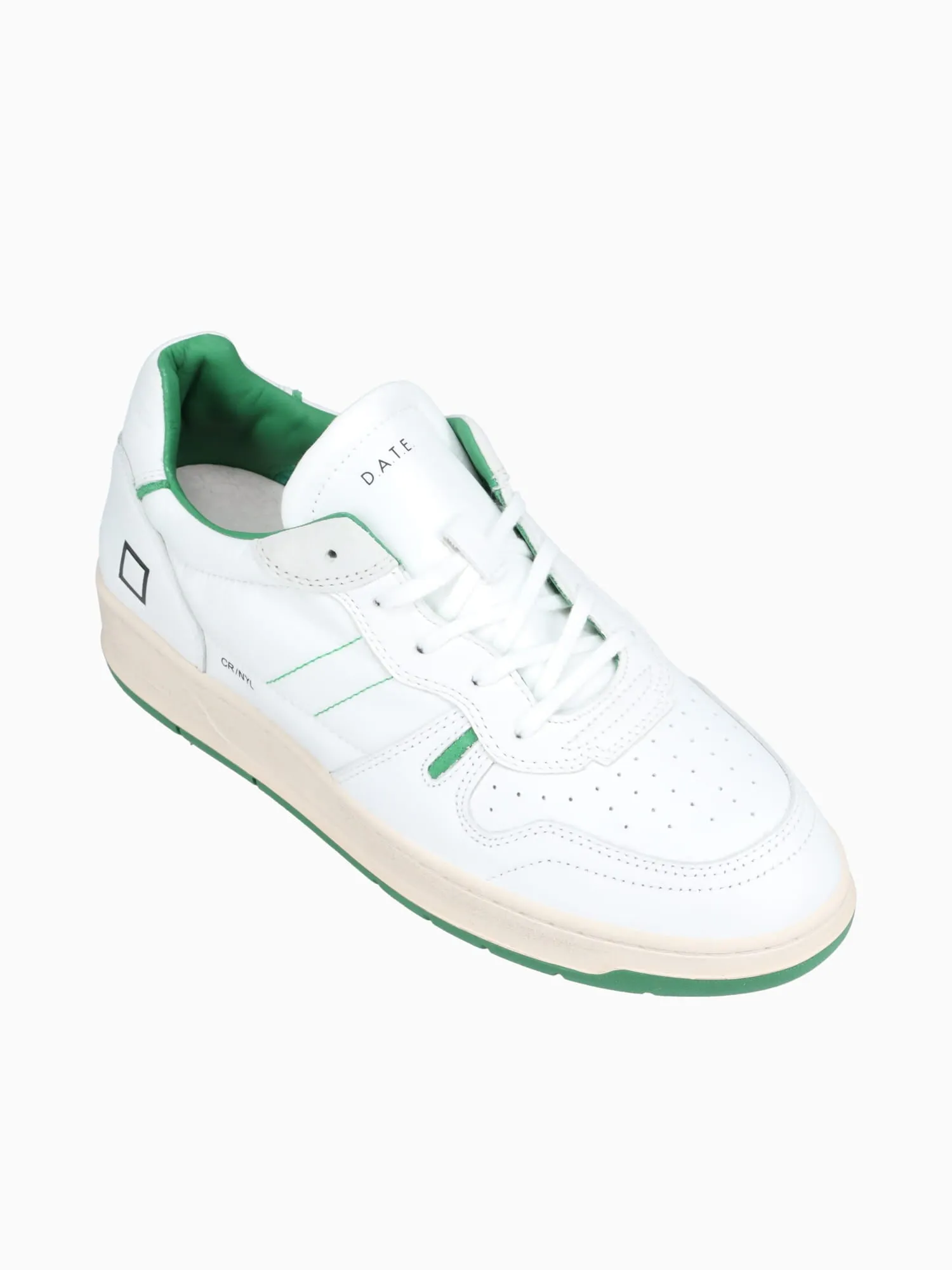 Court 2.0 White Green leather