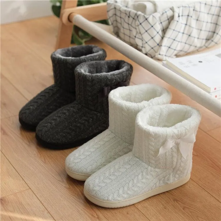 Cozy Cashmere Winter Slippers with Thick Non-Slip Soles