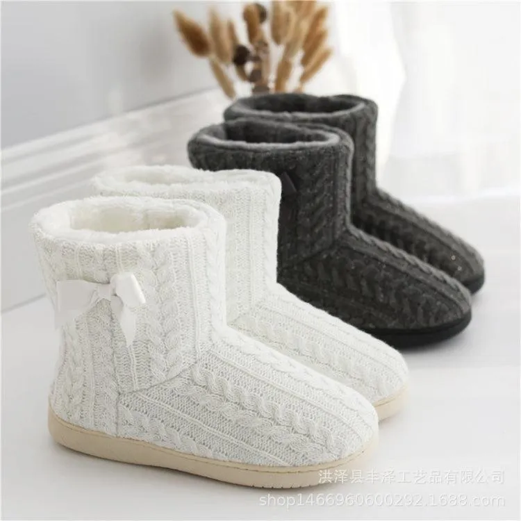 Cozy Cashmere Winter Slippers with Thick Non-Slip Soles