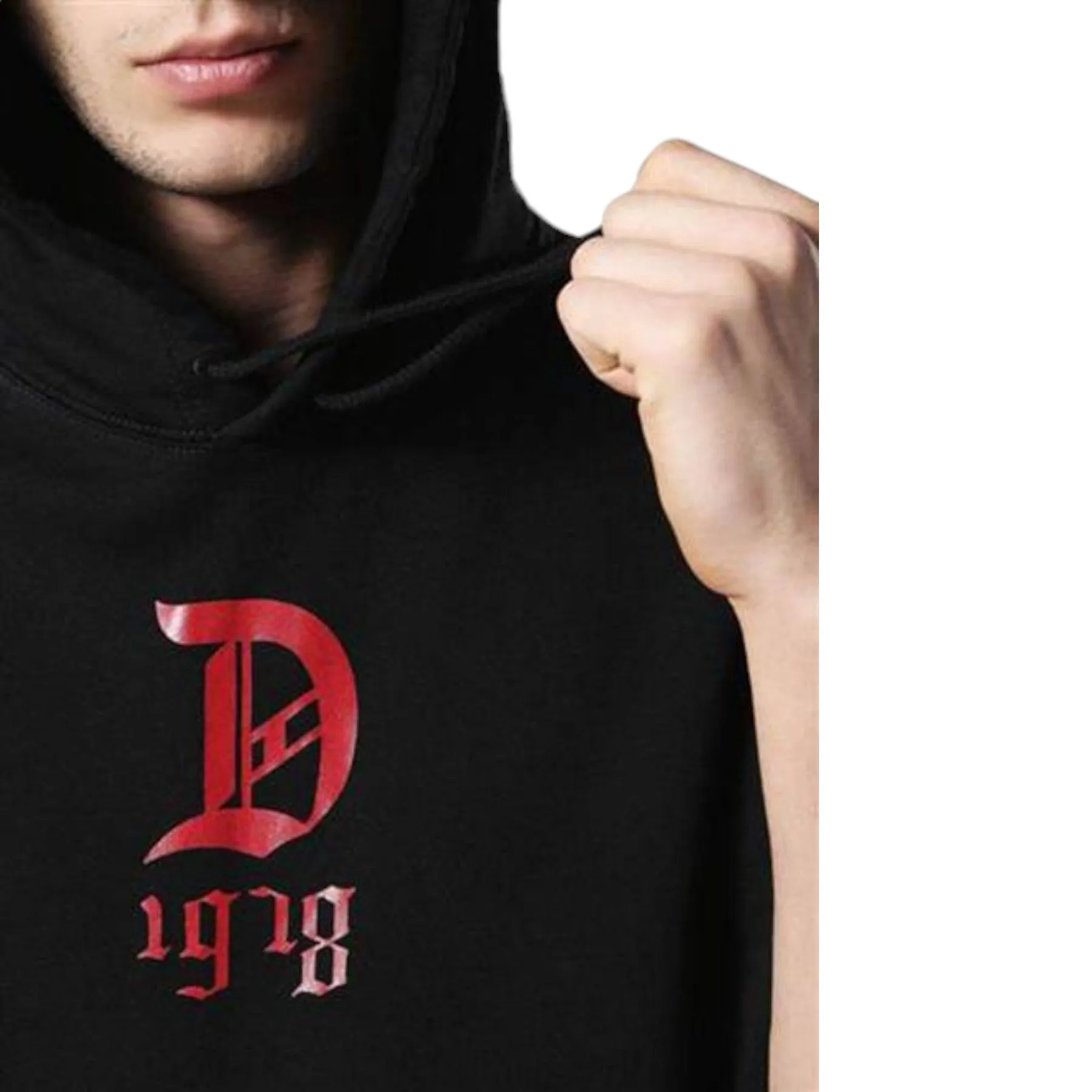 DIESEL S DRIVE GR-QA Mens Sweatshirt Pullover Sleeveless Hoodie Sport Gym Wear