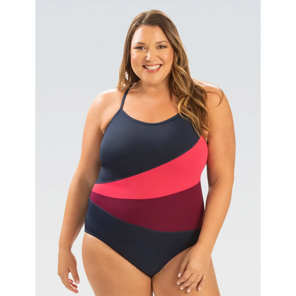 Dolfin Moderate Color Block One Piece Suit