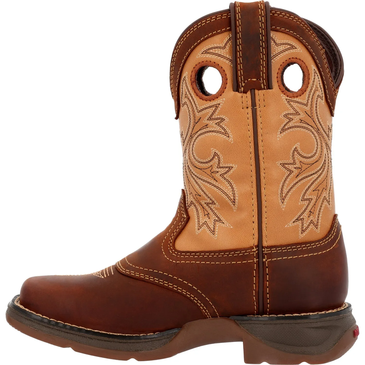 Durango Kids Unisex Lil Rebel Western Brown/Tan Leather Cowboy Boots