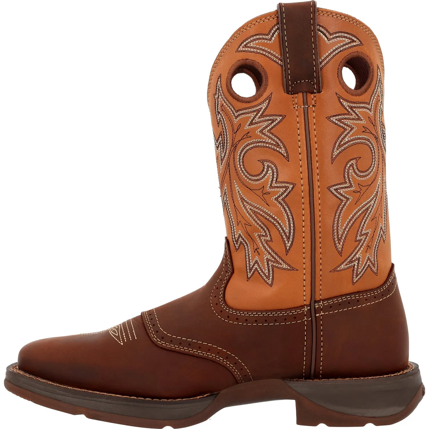 Durango Mens Rebel Saddle Up Brown/Tan Leather Cowboy Boots