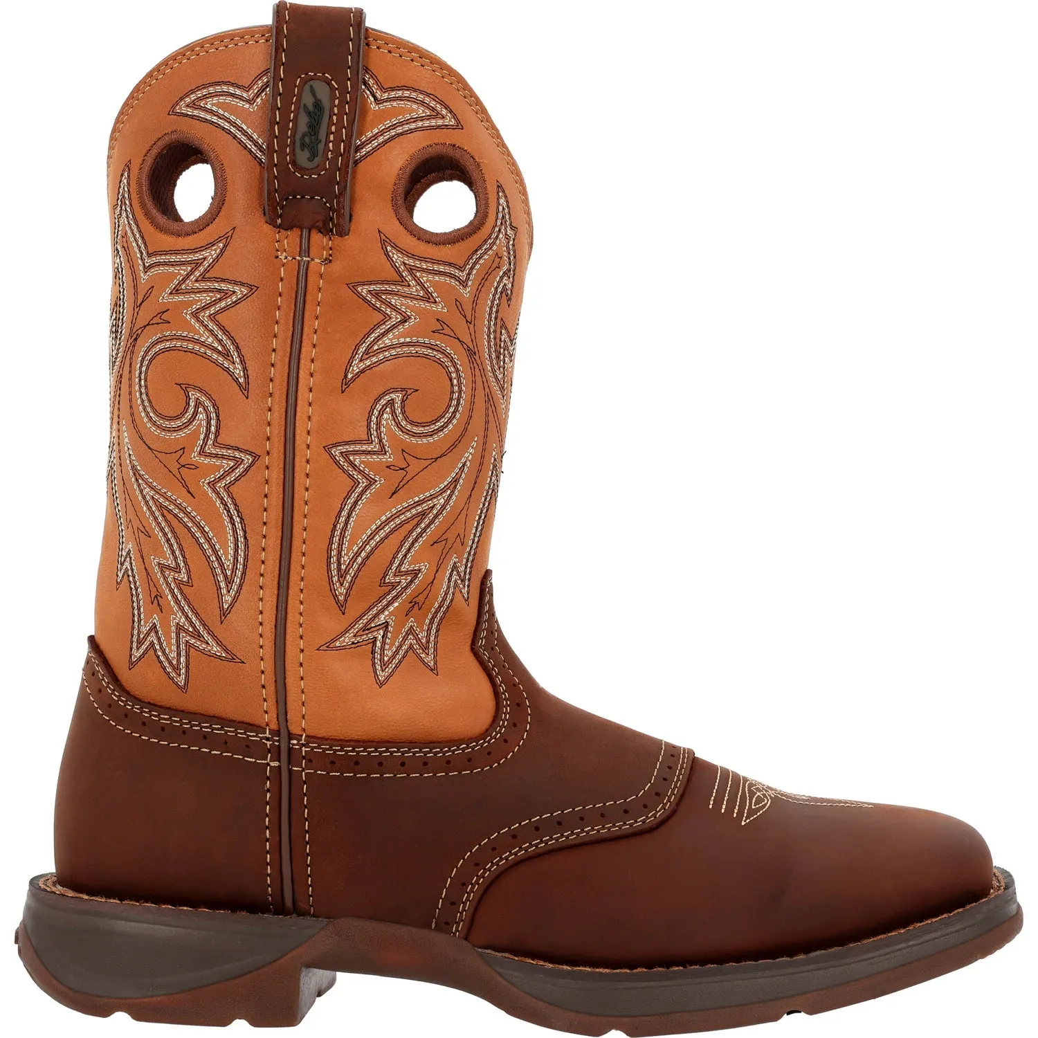 Durango Mens Rebel Saddle Up Brown/Tan Leather Cowboy Boots