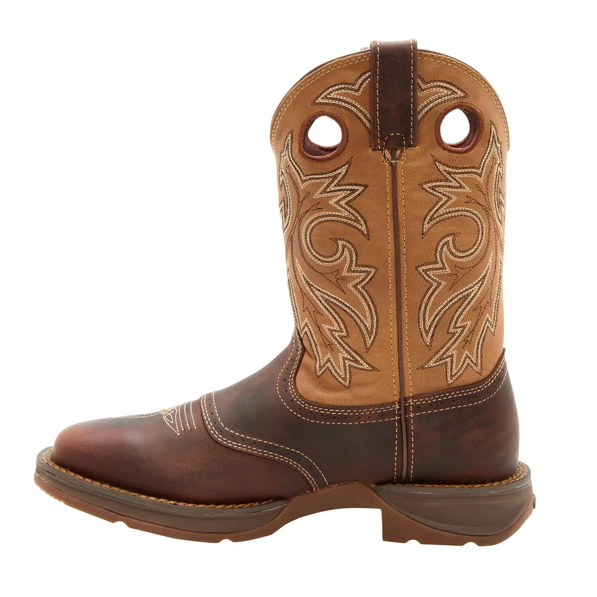 Durango Mens Rebel Saddle Up Brown/Tan Leather Cowboy Boots