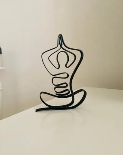 EROTNGO Yoga Minimalist Art Plastic Sculpture: Home Decor Tabletop Statue for Breath, Gymnastics, Sport, Shelf Sitter, and Birthday Gift