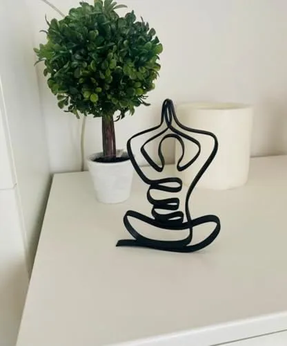 EROTNGO Yoga Minimalist Art Plastic Sculpture: Home Decor Tabletop Statue for Breath, Gymnastics, Sport, Shelf Sitter, and Birthday Gift