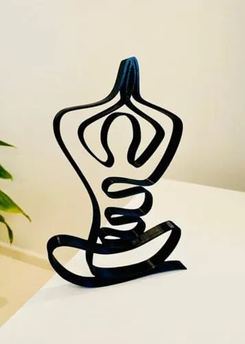 EROTNGO Yoga Minimalist Art Plastic Sculpture: Home Decor Tabletop Statue for Breath, Gymnastics, Sport, Shelf Sitter, and Birthday Gift