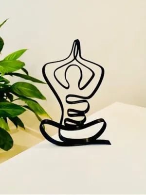 EROTNGO Yoga Minimalist Art Plastic Sculpture: Home Decor Tabletop Statue for Breath, Gymnastics, Sport, Shelf Sitter, and Birthday Gift