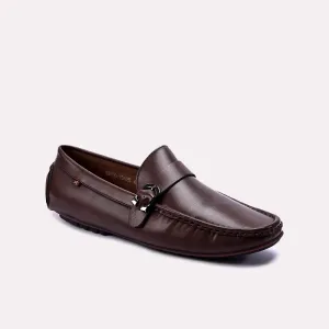 Everett Brown Minimalist Buckle Loafers 0130859