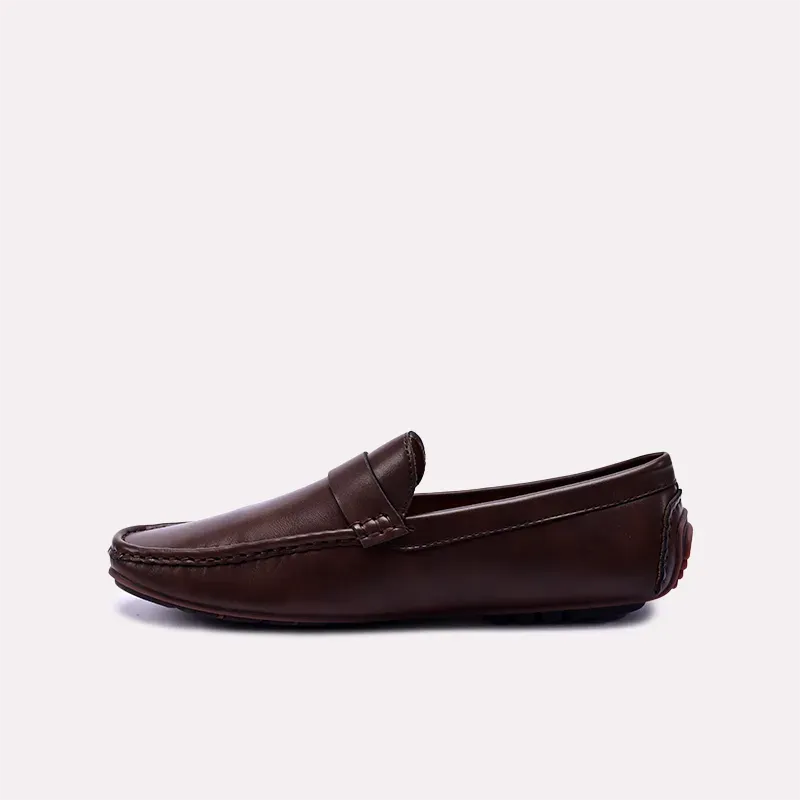 Everett Brown Minimalist Buckle Loafers 0130859