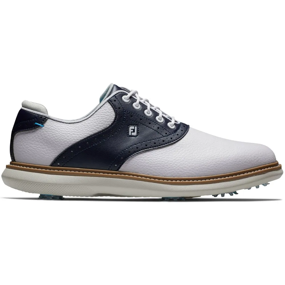 FootJoy Traditions Spiked Waterproof Shoes - White/Navy