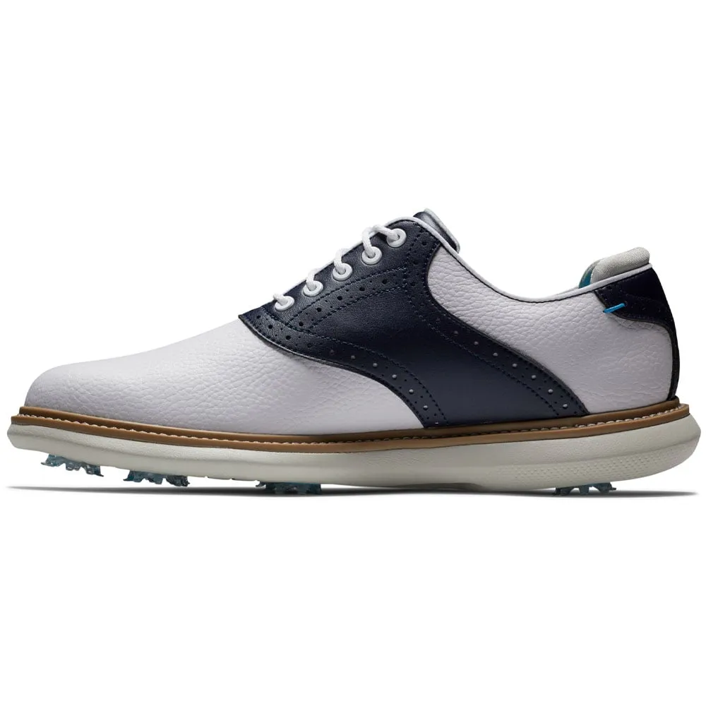 FootJoy Traditions Spiked Waterproof Shoes - White/Navy