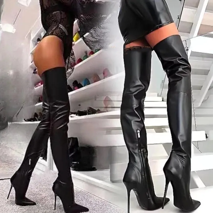 Funki Buys | Boots | Women's Luxury Thigh High Stiletto Boots