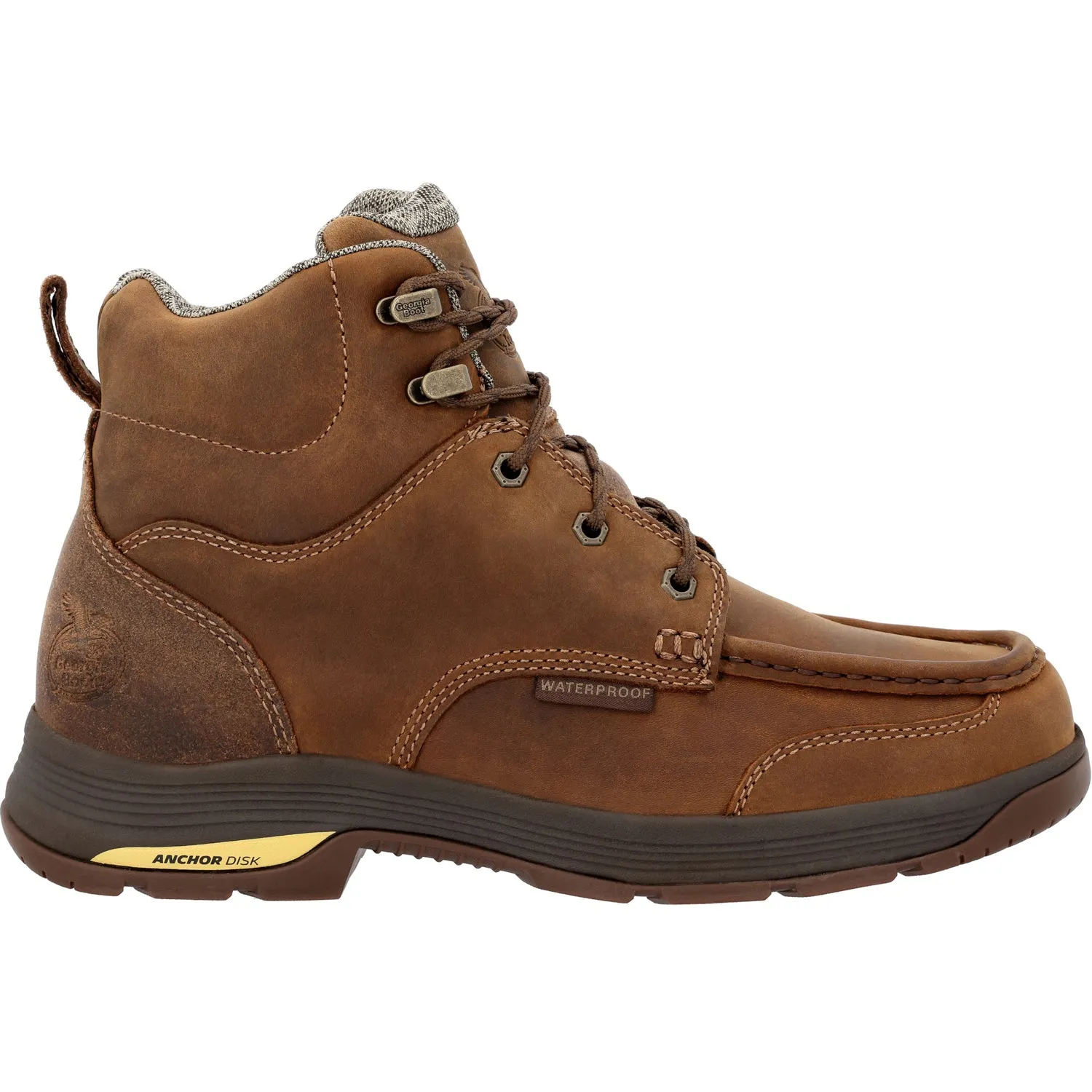 Georgia Mens Athens Superlyte WP Brown Leather Work Boots