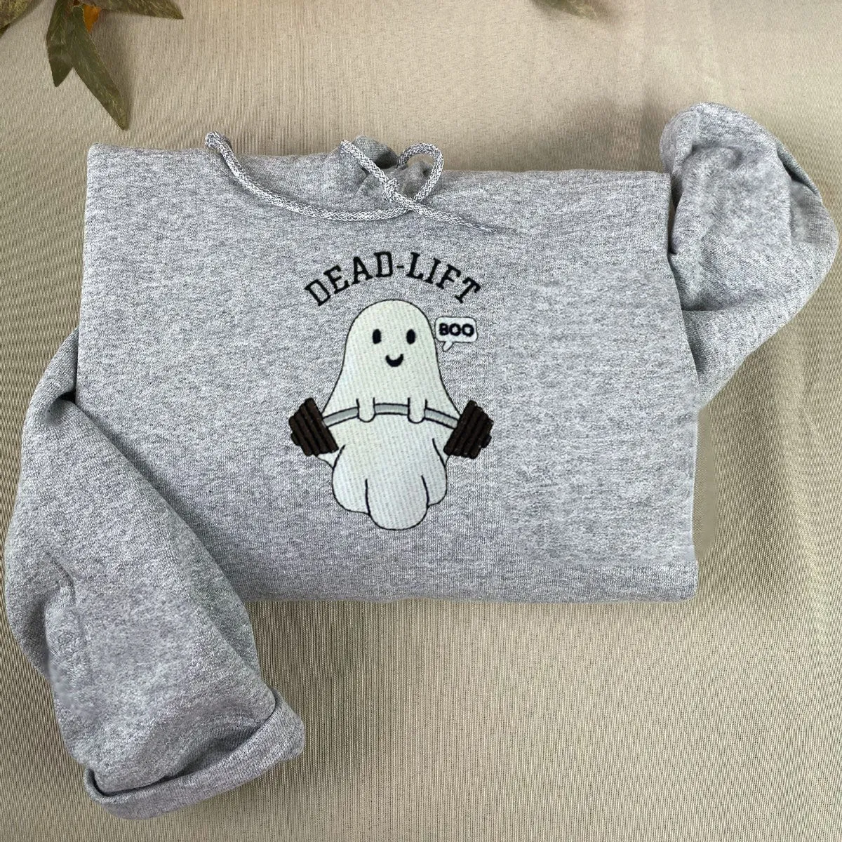 Ghost Gym Dead Lift Halloween Embroidered Sweatshirt or Hoodie