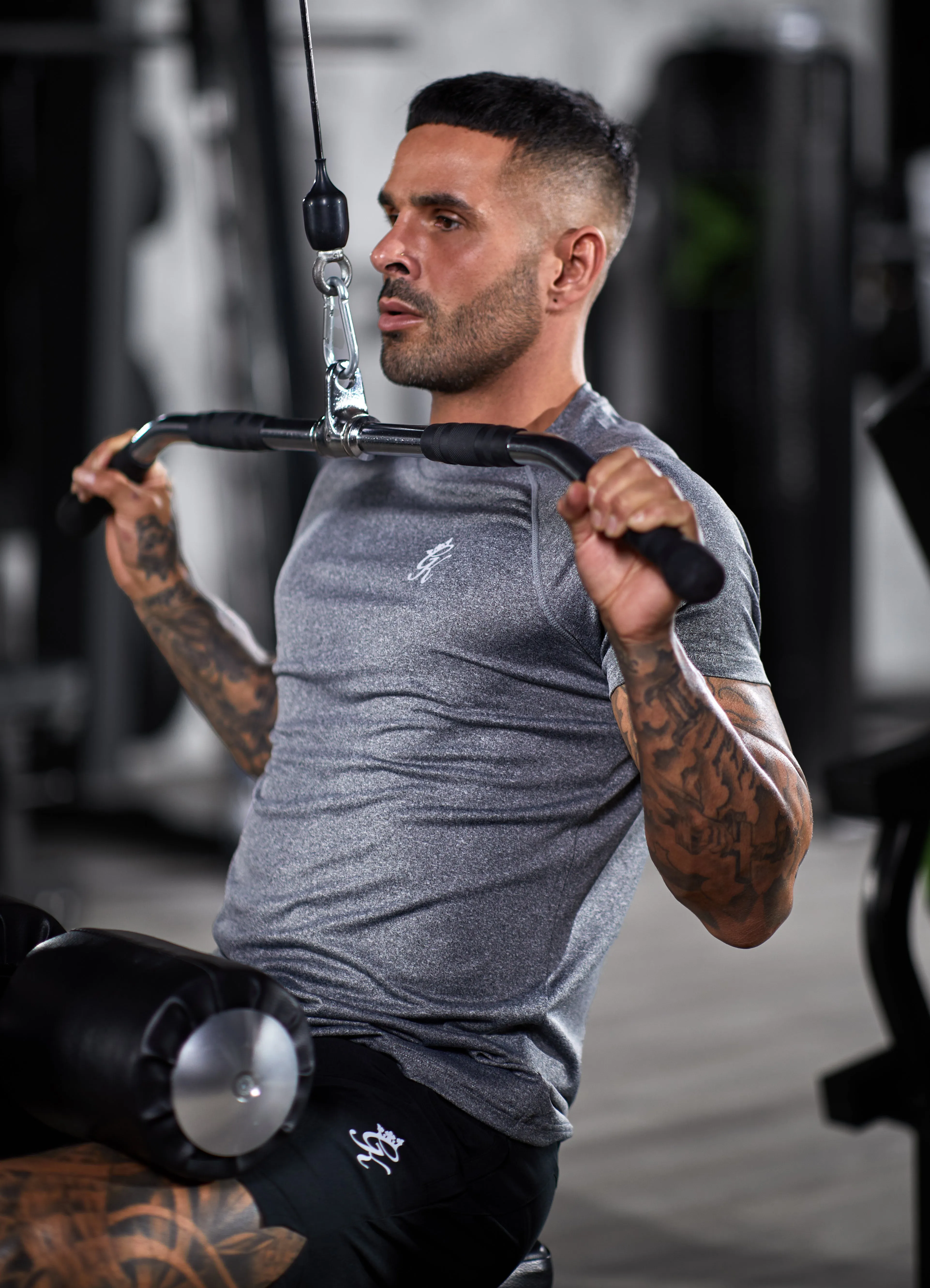 Gym King Energy Grindle Tee - Grey Marl