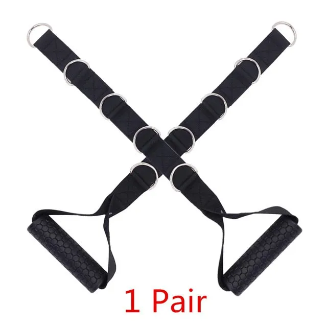 Gym Resistance Bands Handles Anti-slip TPR Grip Strong Nylon Webbing