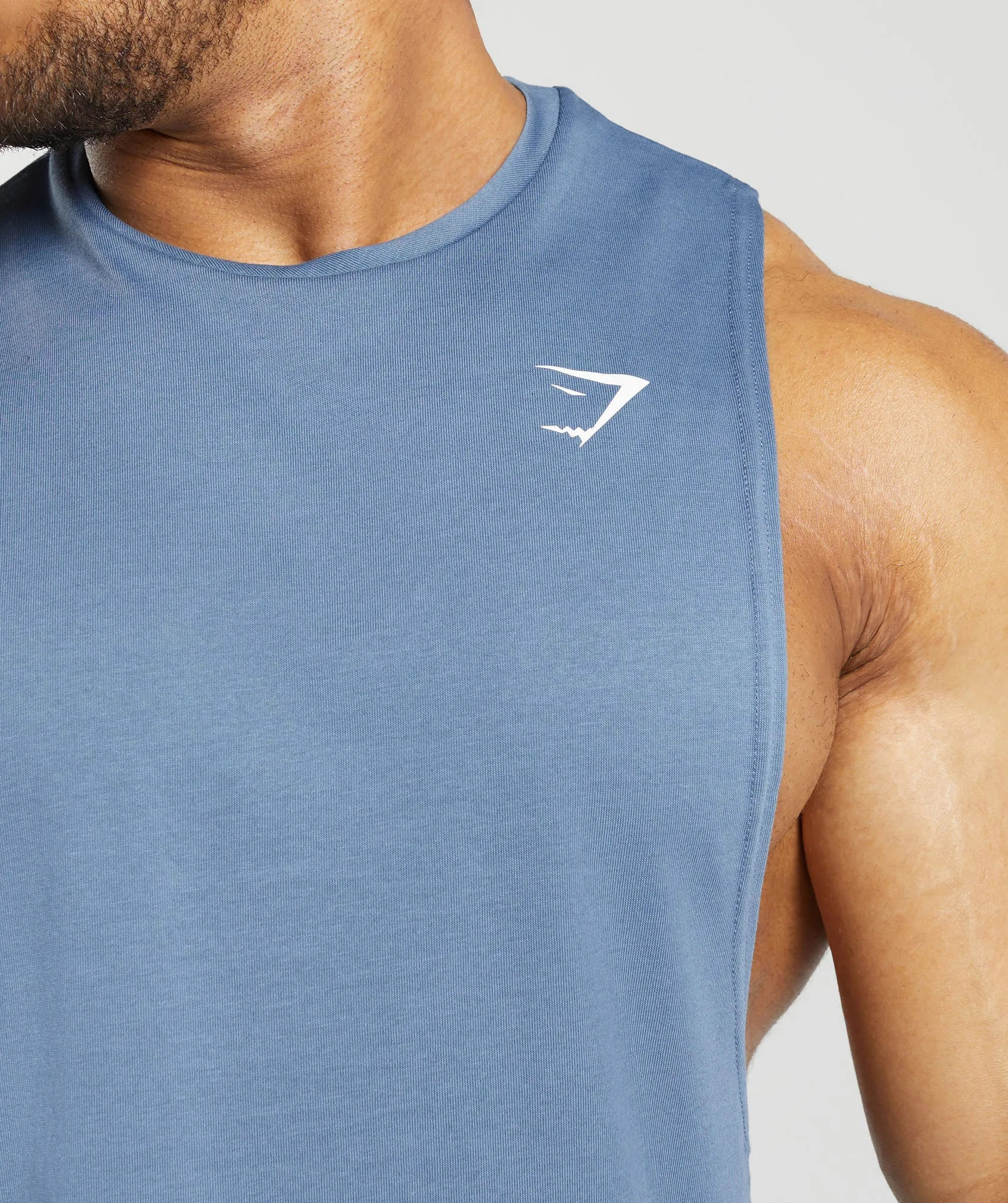 Gymshark React Drop Arm Tank - Faded Blue