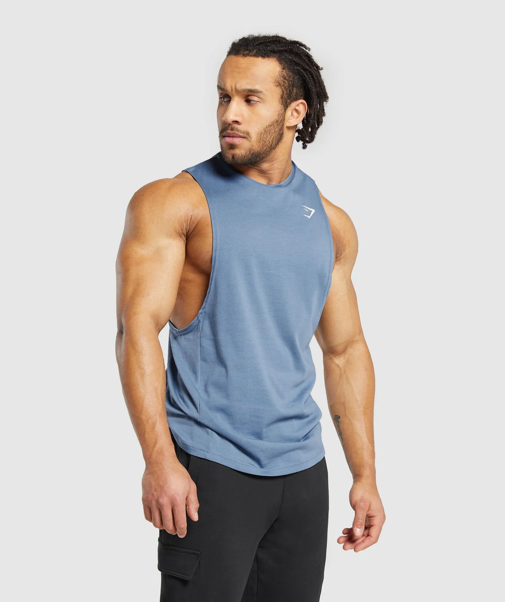 Gymshark React Drop Arm Tank - Faded Blue