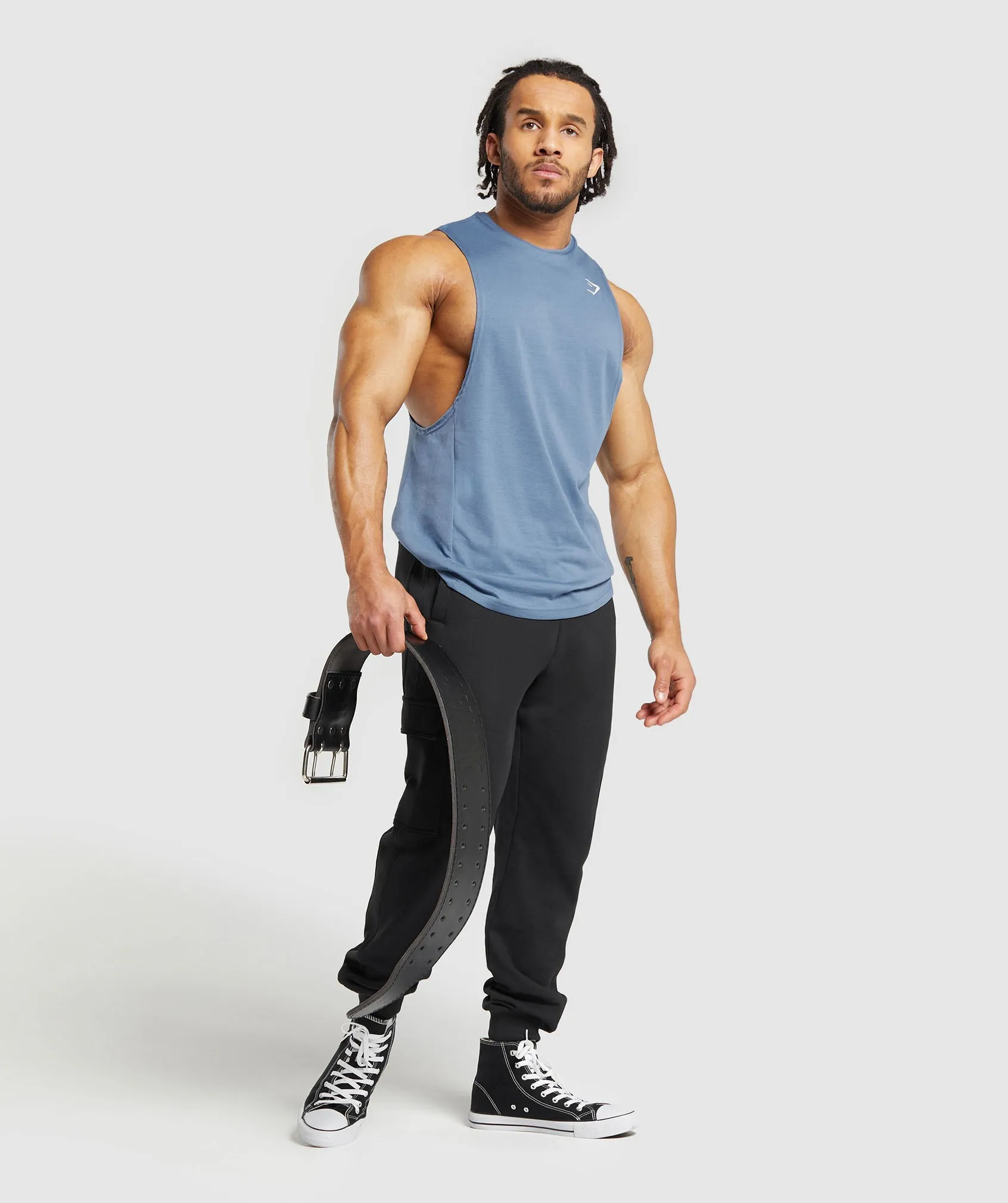 Gymshark React Drop Arm Tank - Faded Blue