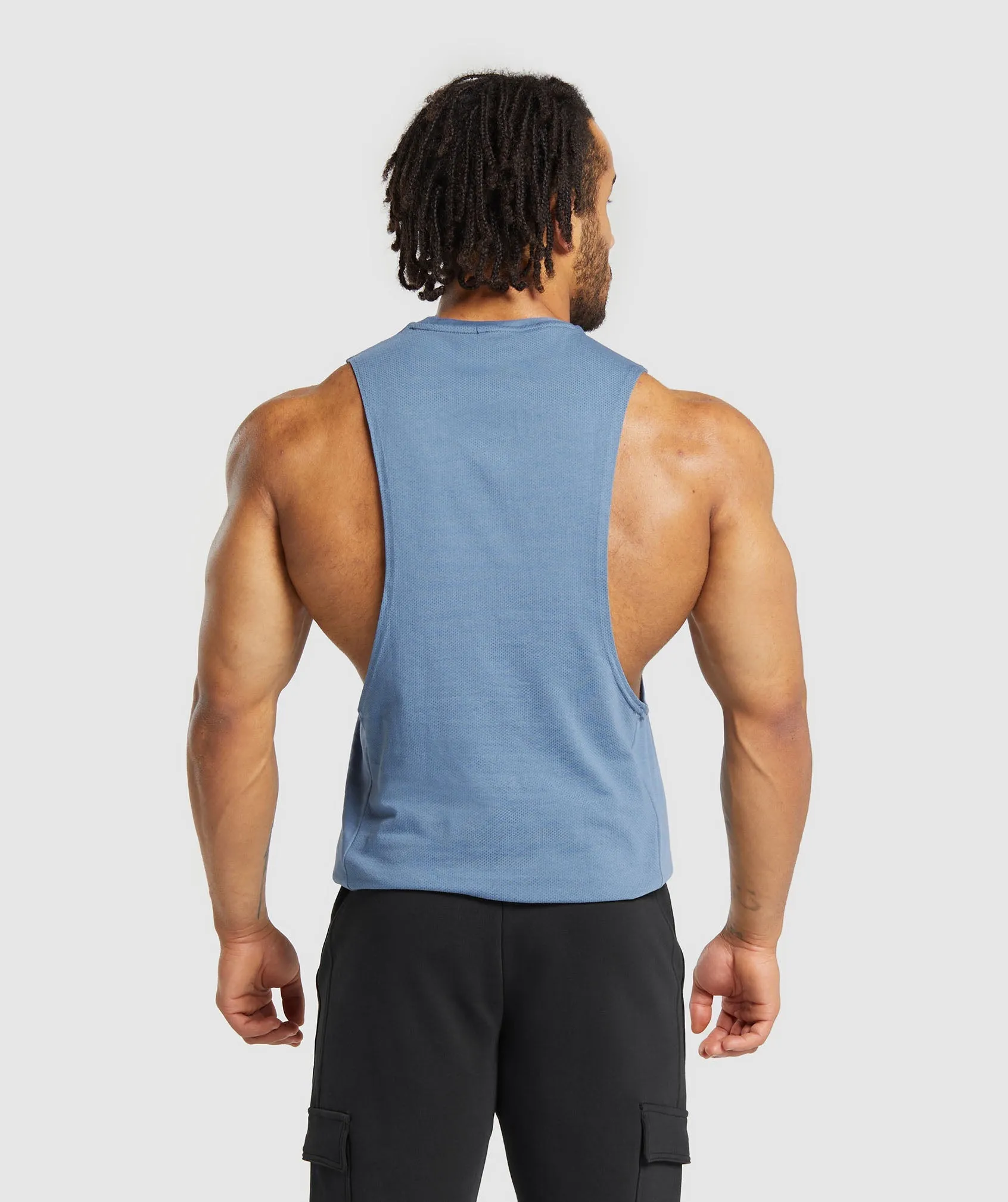 Gymshark React Drop Arm Tank - Faded Blue