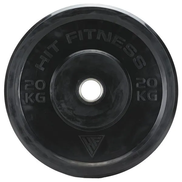 Hit Fitness 20kg Commercial Black Rubber Bumper Plate