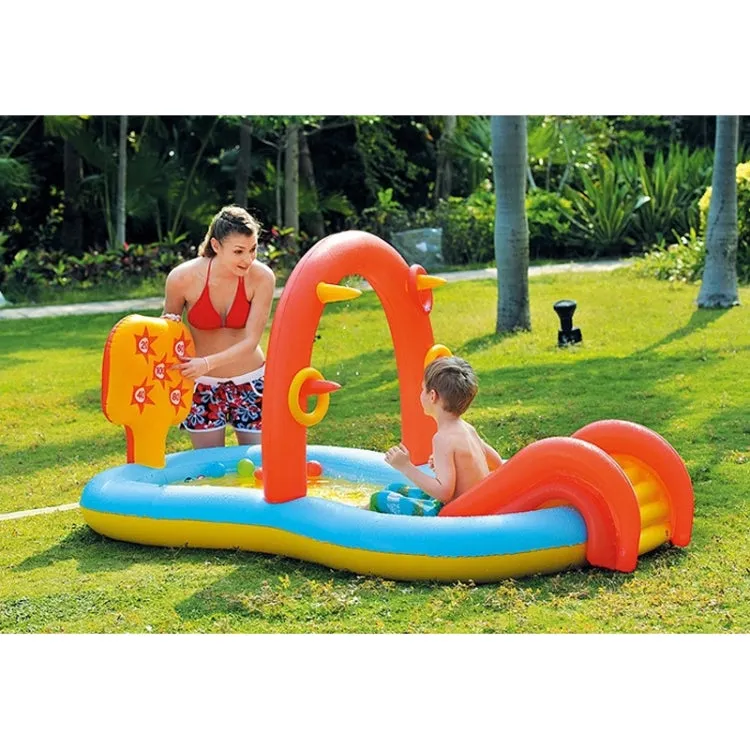 Home Large Cartoon Animal Drama Pool Water Spray Inflatable Swimming Pool Slide Pool(Pirate)