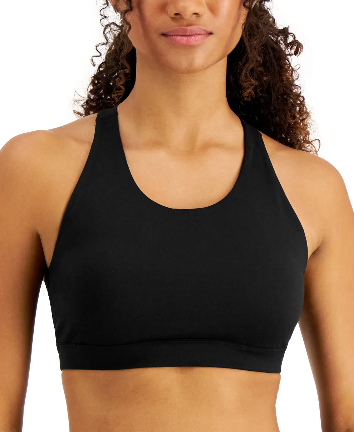 ID Ideology Women's Essentials Sweat Set Low Impact Sports Bra Black