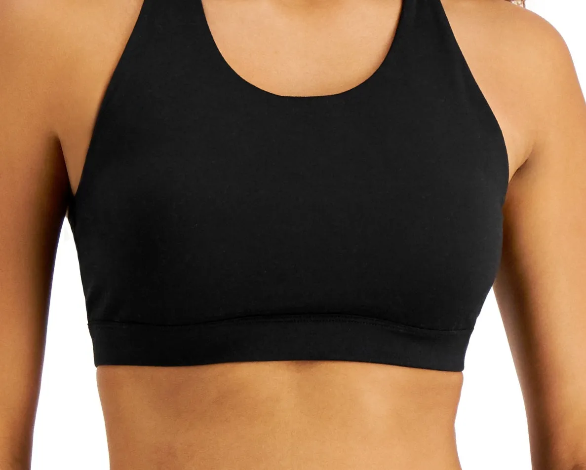 ID Ideology Women's Essentials Sweat Set Low Impact Sports Bra Black