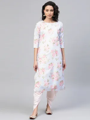 Jashvi Poly Silk Digital Print Kurta With Dhoti Pant