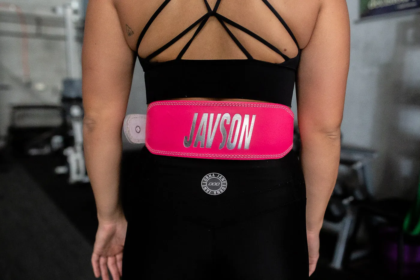 JAVSON 4 INCH PINK SPLIT LEATHER WEIGHTLIFTING BELT