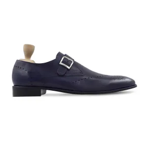 Kazuya - Men's Navy Blue Calf Leather Single Monkstrap