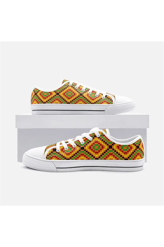 Kente Print Unisex Low Top Canvas Shoes