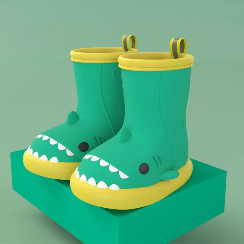 Kids Shark design nonslip waterproof Safety Shoes Children's rain boot