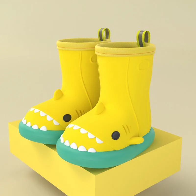 Kids Shark design nonslip waterproof Safety Shoes Children's rain boot