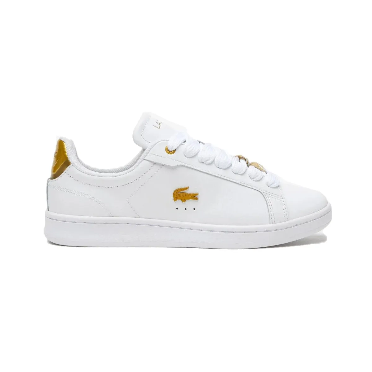 LACOSTE 7-45SFA0055216 CARNABY PRO 123 WMN'S (Medium) White/Gold Leather & Synthetic Lifestyle Shoes