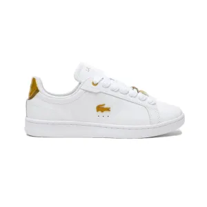 LACOSTE 7-45SFA0055216 CARNABY PRO 123 WMN'S (Medium) White/Gold Leather & Synthetic Lifestyle Shoes