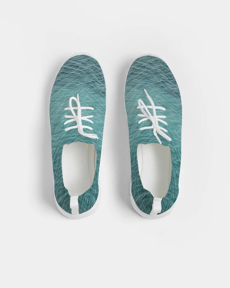 Lake Michigan Blue Water Lace Up Flyknit Shoe