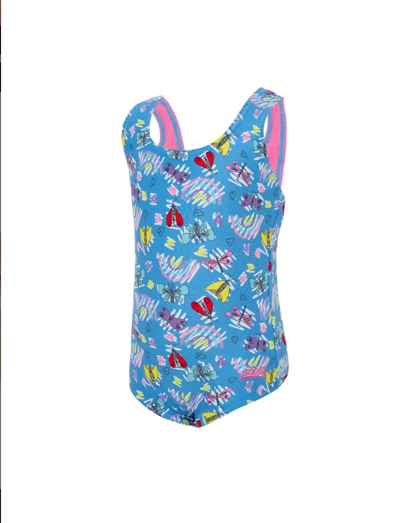 LITTLE GIRL'S RAINBOW BUTTERFLY SWIMSUIT