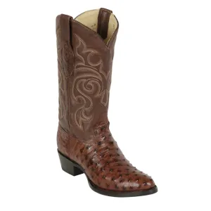 Los Altos Boots Mens #650360 Round Toe | Genuine Ostrich | Color Kango