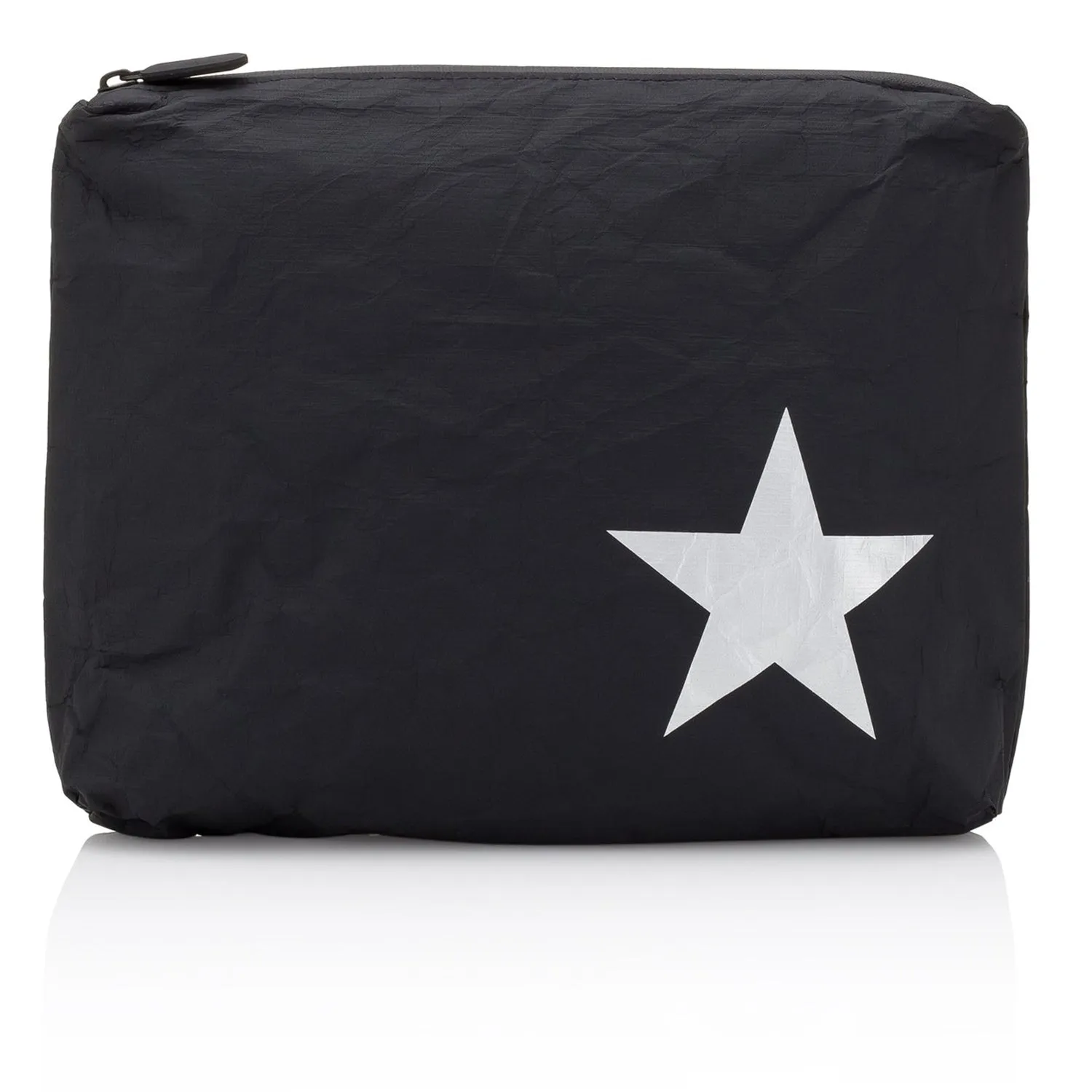 Medium Zipper Pack in Black with Silver Star