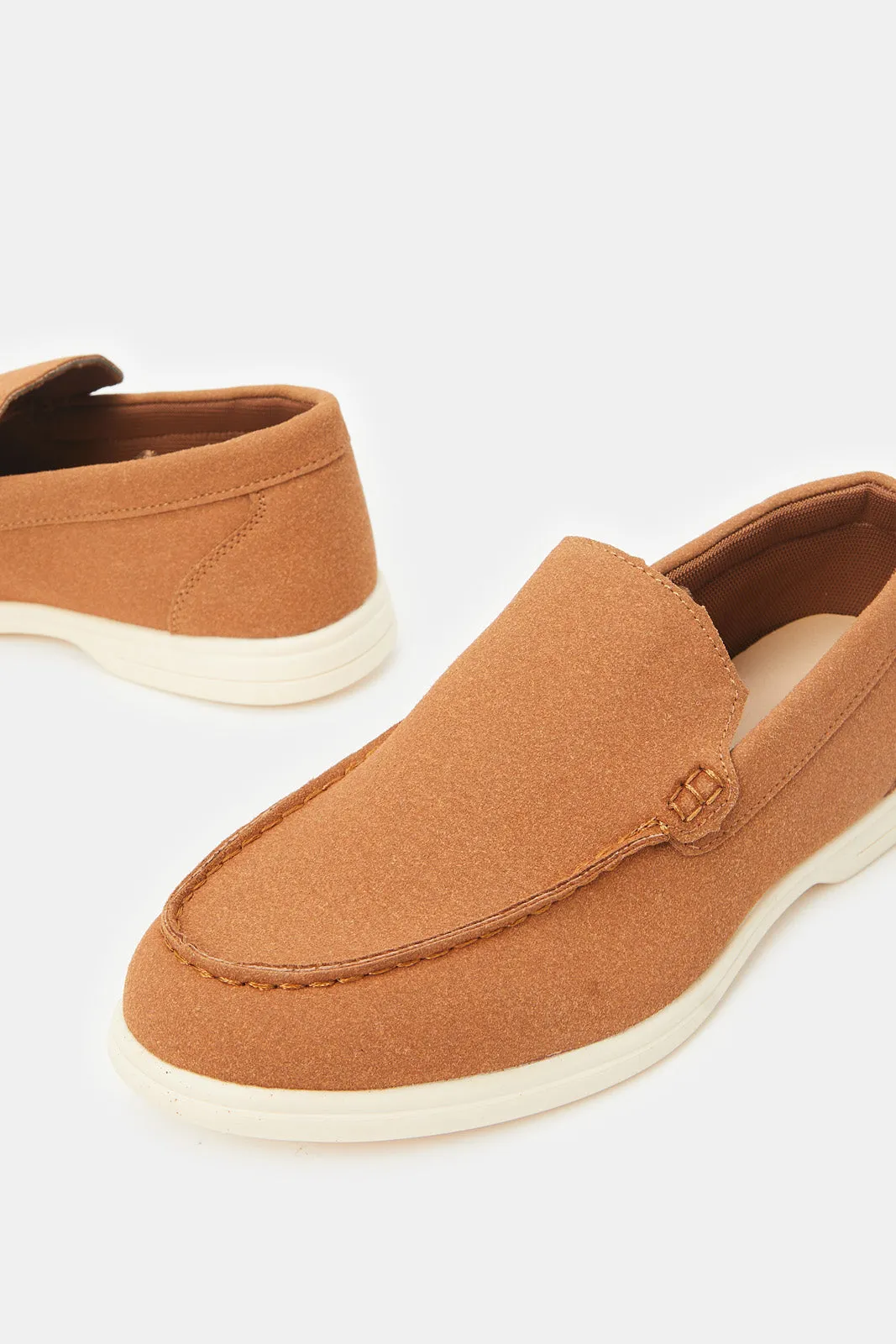 Men Taupe Plain Loafer