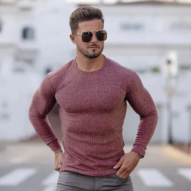 Men's Slim Knit Sports Fitness Sweater