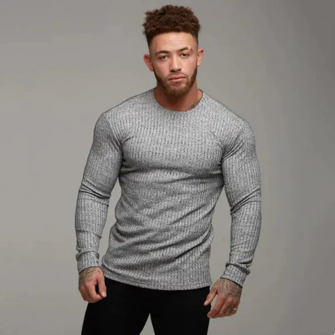 Men's Slim Knit Sports Fitness Sweater