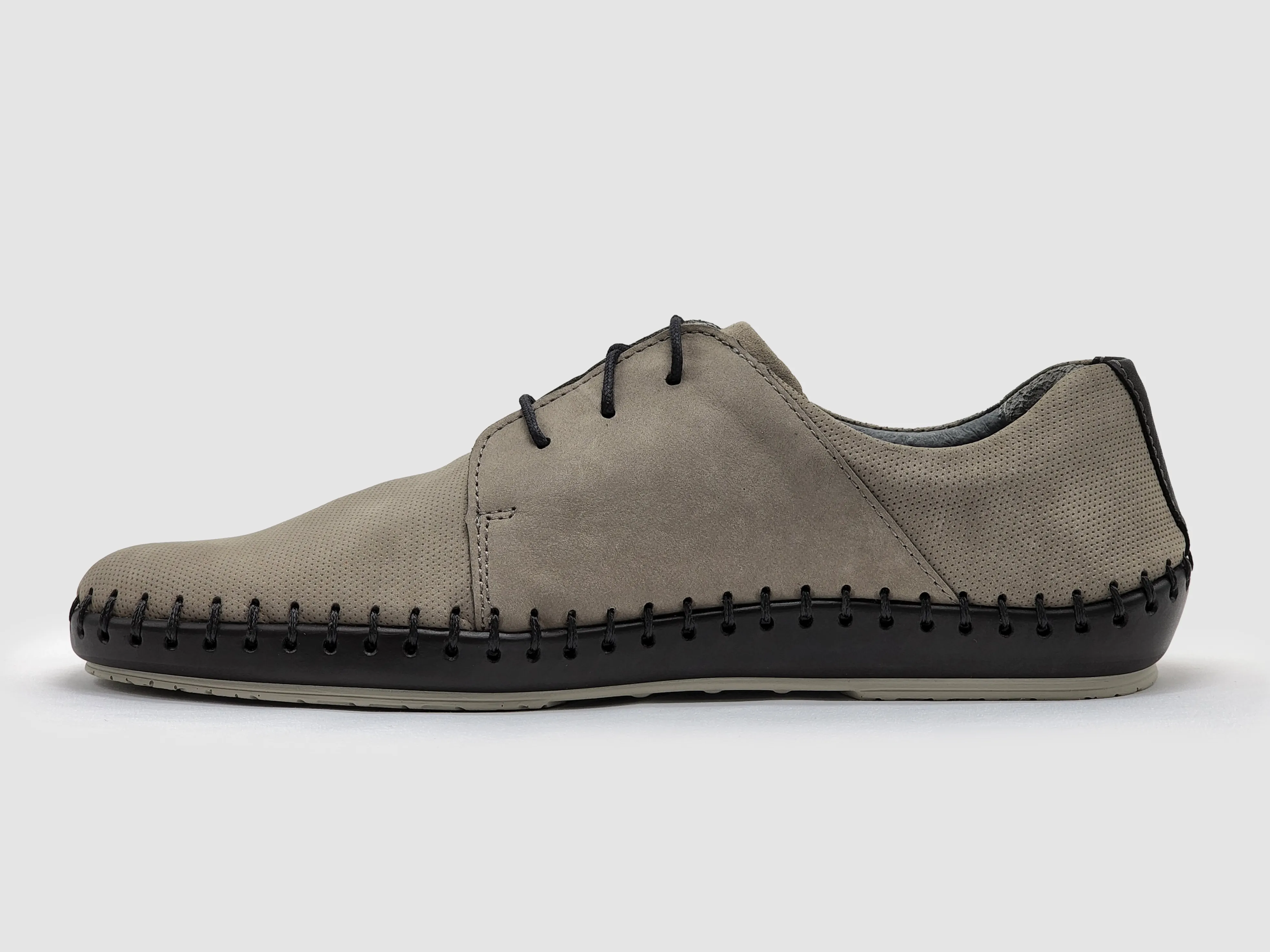 Men's Stitched Leather Shoes - Grey