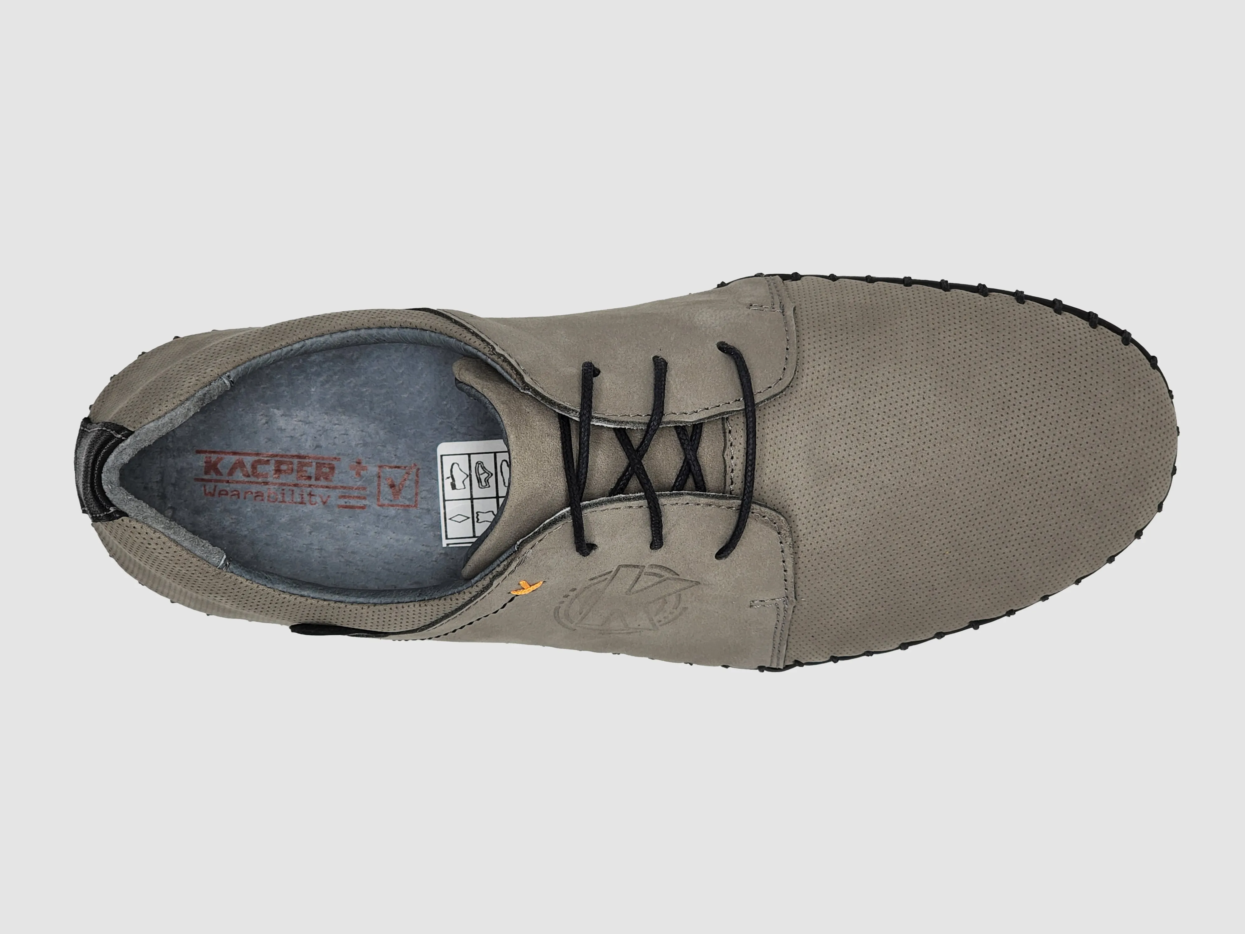 Men's Stitched Leather Shoes - Grey