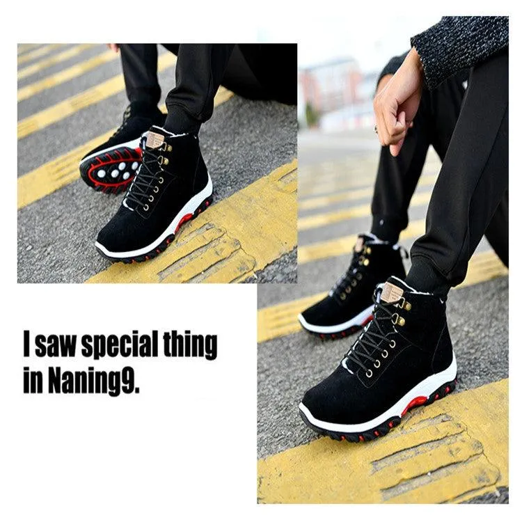 Men's Winter Fur-Lined Snow Boots - Warm, Slip-Resistant Outdoor Footwear